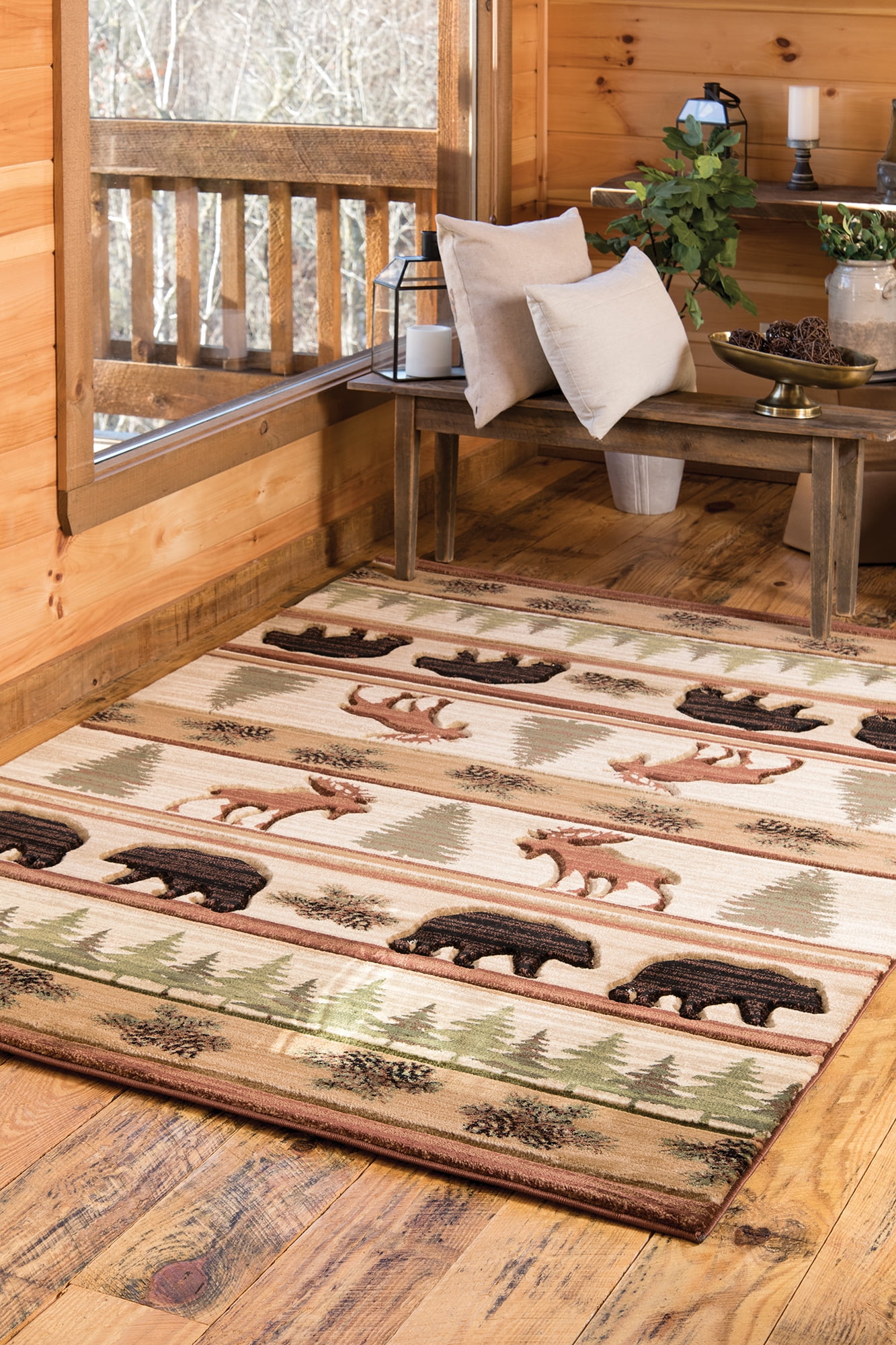 United Weavers Rustic Forest Causey Lodge Southwestern Area Rug, Beige, 2'7" x 4'2"