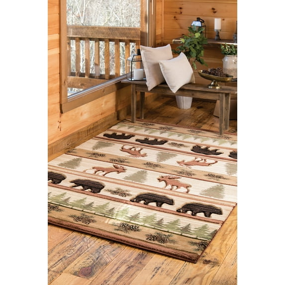 United Weavers Rustic Forest Causey Lodge Southwestern Area Rug, Beige, 5'3" x 7'6"