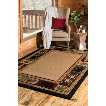 United Weavers Rustic Forest Cimarron Lodge Border Area Rug, Beige, 7'10" x 10'6"