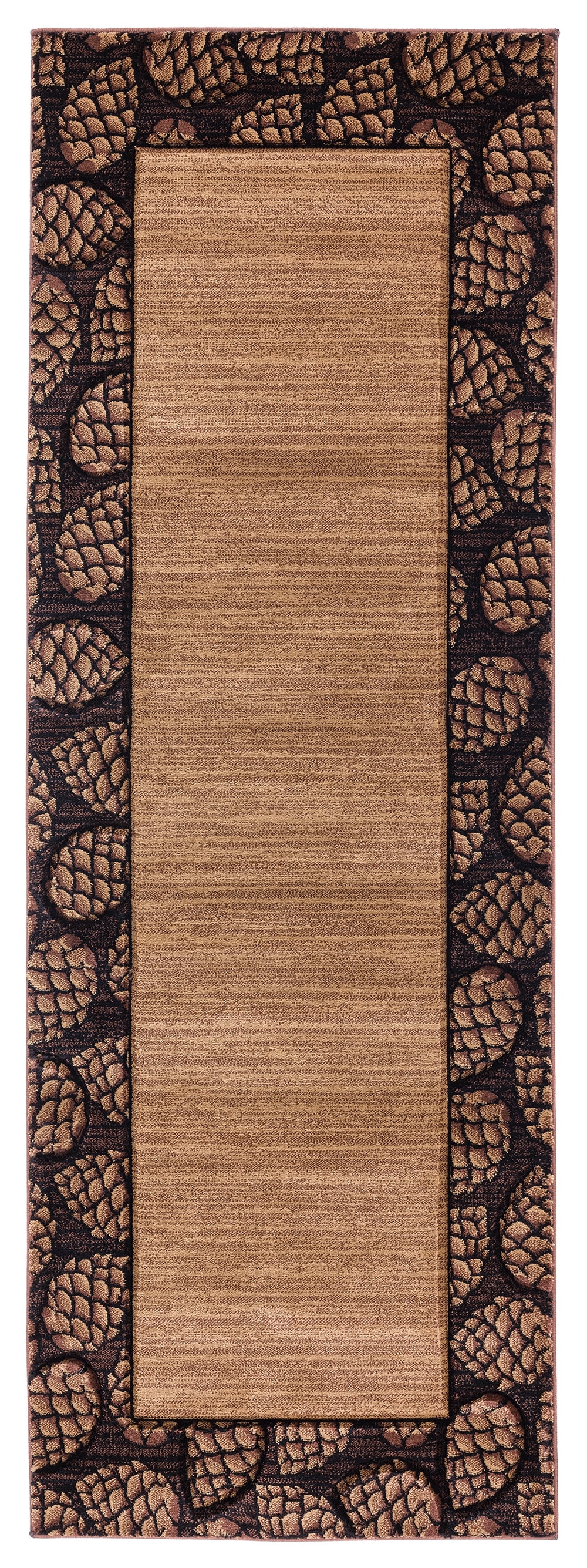 United Weavers Rustic Forest Pine Top Lodge Border Runner Rug, Beige, 2'7" x 7'4"