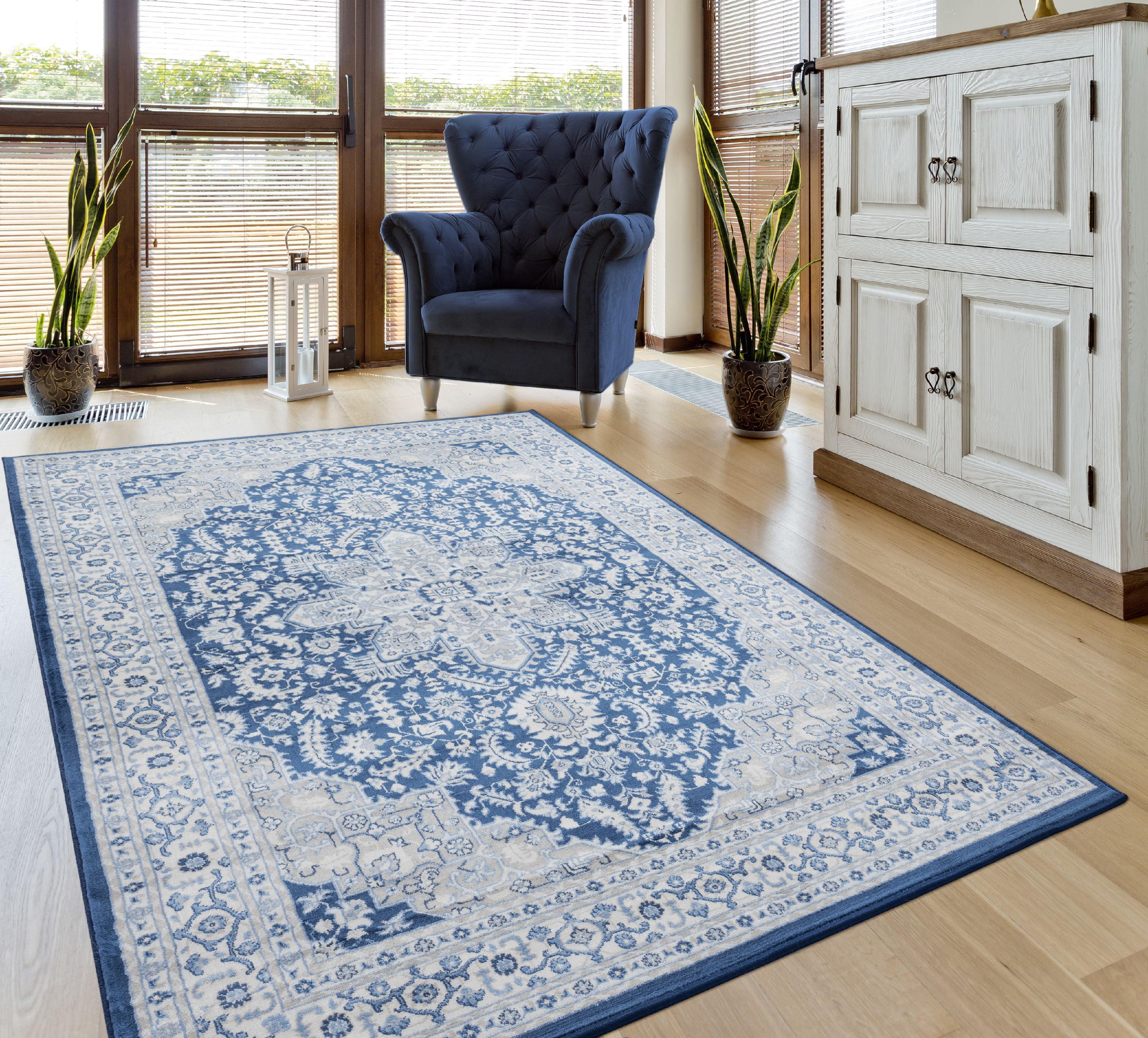 United Weavers Scarborough Ashland Oriental Denim Blue Woven Olefin Area Rug or Runner