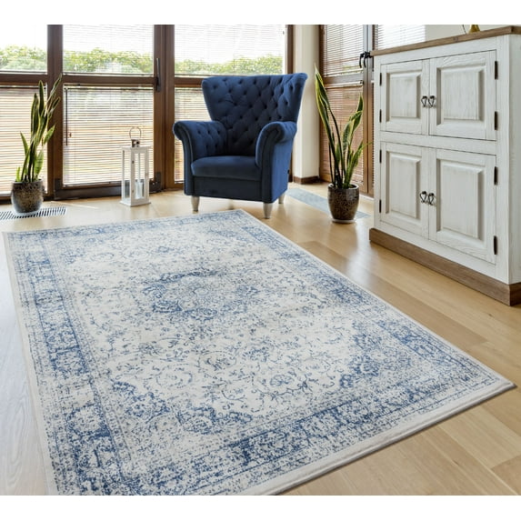 United Weavers Scarborough St. Cloud Oriental Denim Blue Woven Olefin Area Rug or Runner