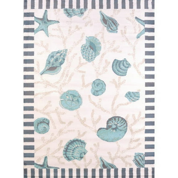United Weavers Seaside Beachcomber Blue Woven Olefin Area Rug