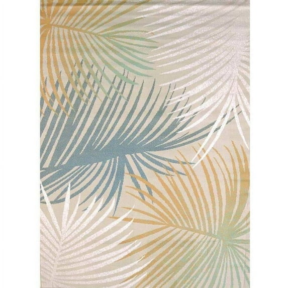United Weavers Seaside Palm Branch Blue Woven Olefin Area Rug