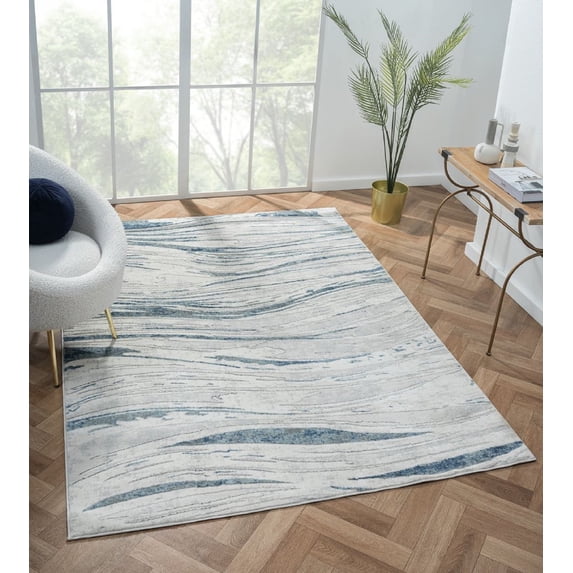 United Weavers Serendipity Luna Modern Abstract Accent Rug, Blue, 1'10" x 3'