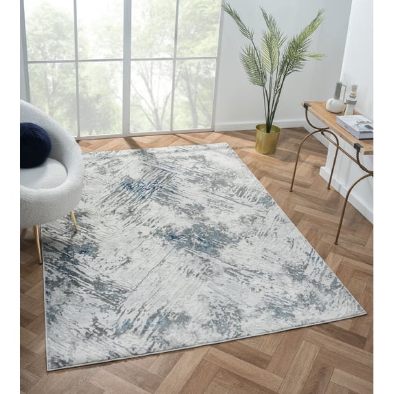 United Weavers Serendipity Silas Modern Abstract Accent Rug, Blue, 1'10" x 3'