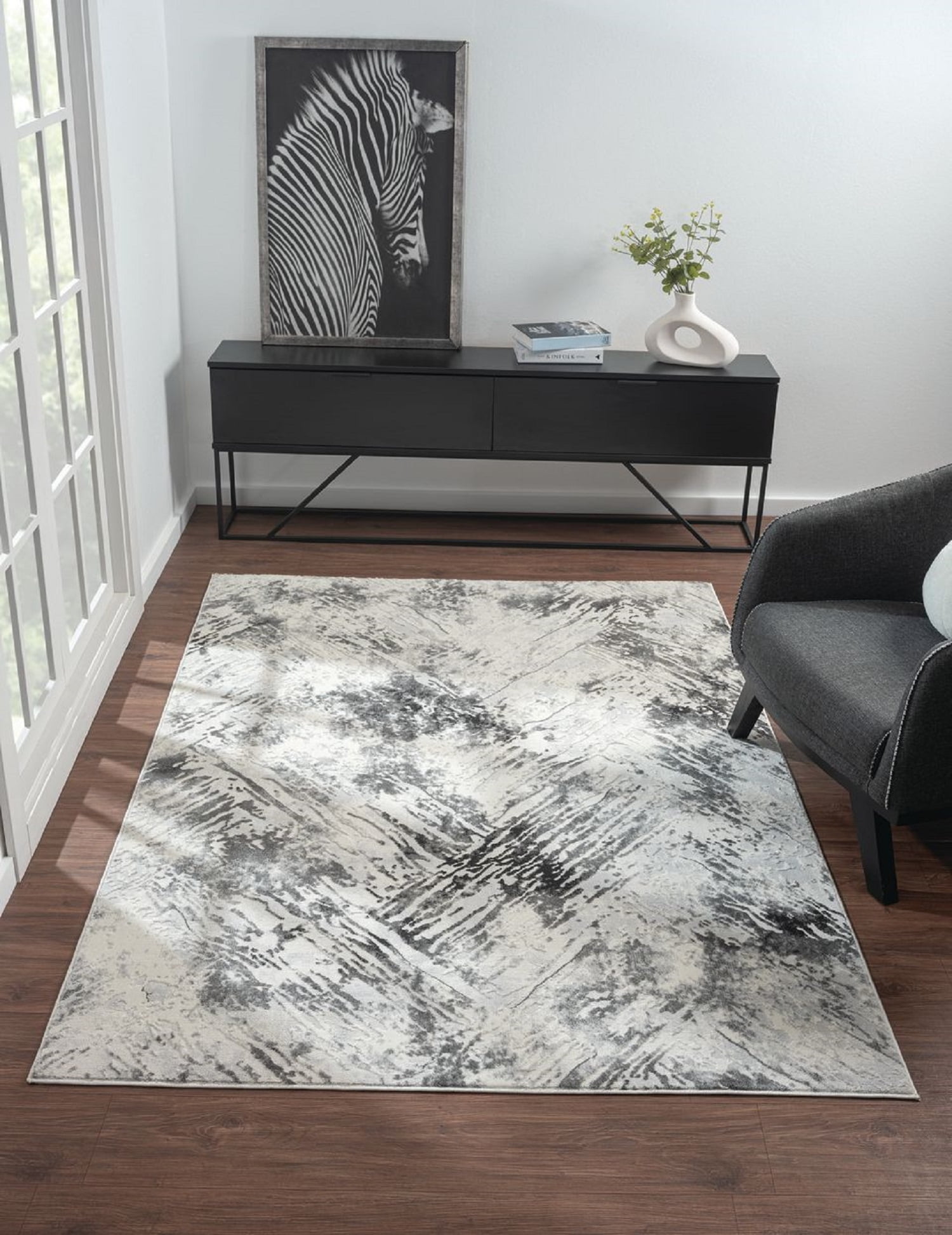 United Weavers Serendipity Silas Modern Abstract Area Rug, Grey, 7'10" x 10'6"