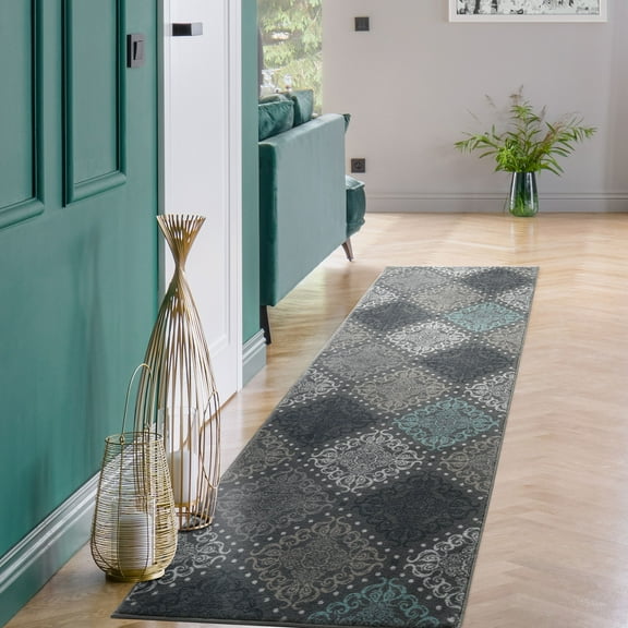 United Weavers Starlette Felix Modern Geometric Runner Rug, Blue, 2'7" x 7'2"