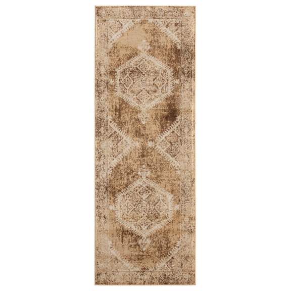United Weavers Storybrooke Rotorua Oriental Light Brown Woven Olefin/Frieze Area Rug or Runner