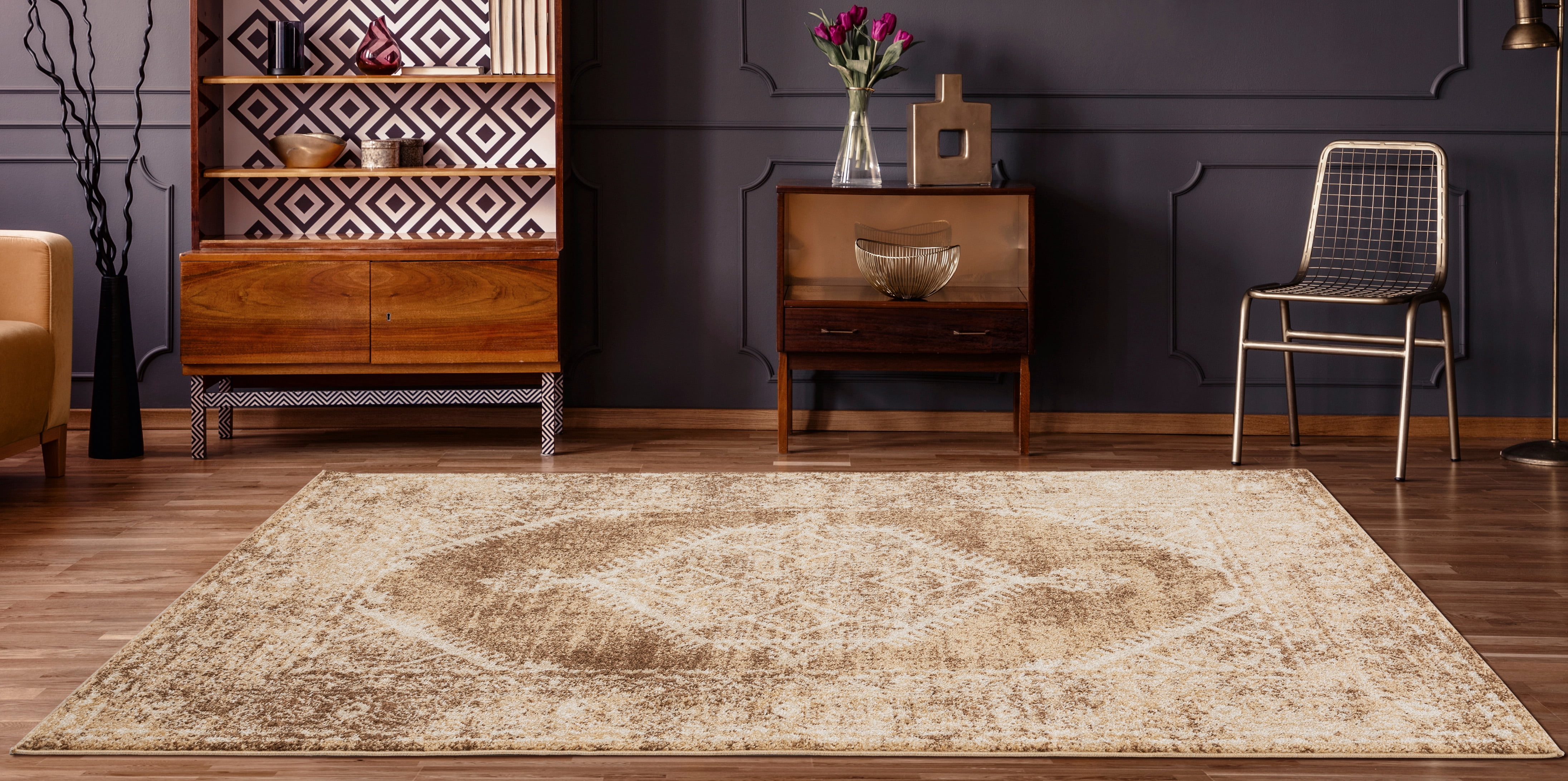 United Weavers Storybrooke Rotorua Oriental Light Brown Woven Olefin/Frieze Area Rug or Runner