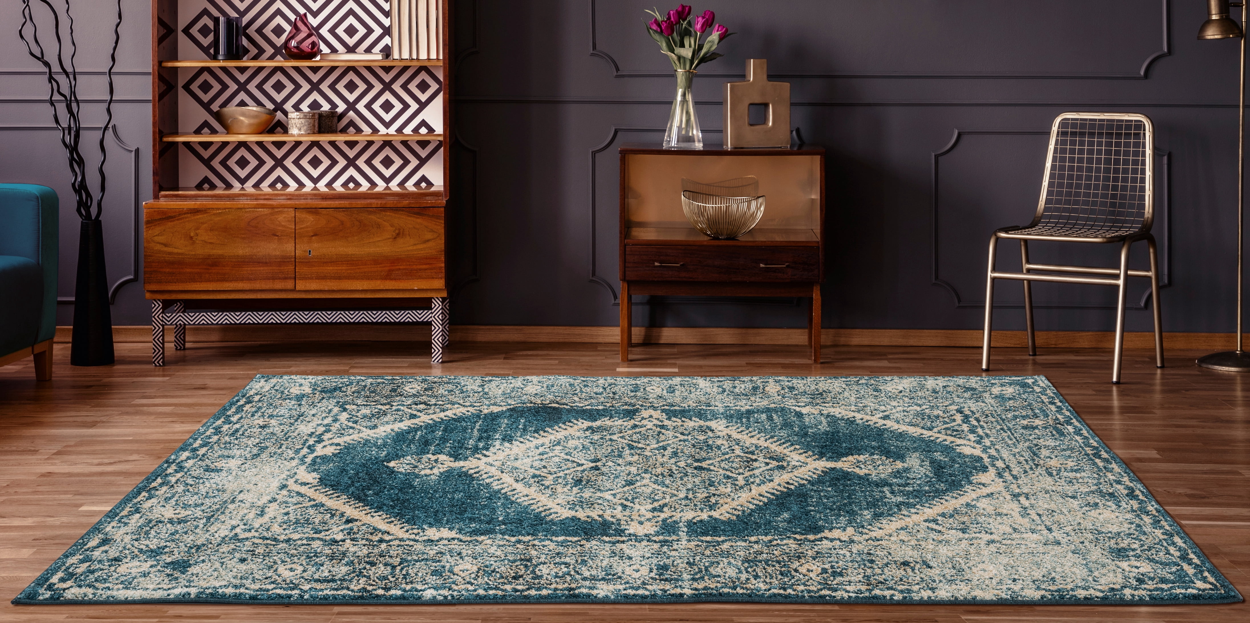 United Weavers Storybrooke Vassa Oriental Cerulean Woven Olefin/Frieze Area Rug or Runner