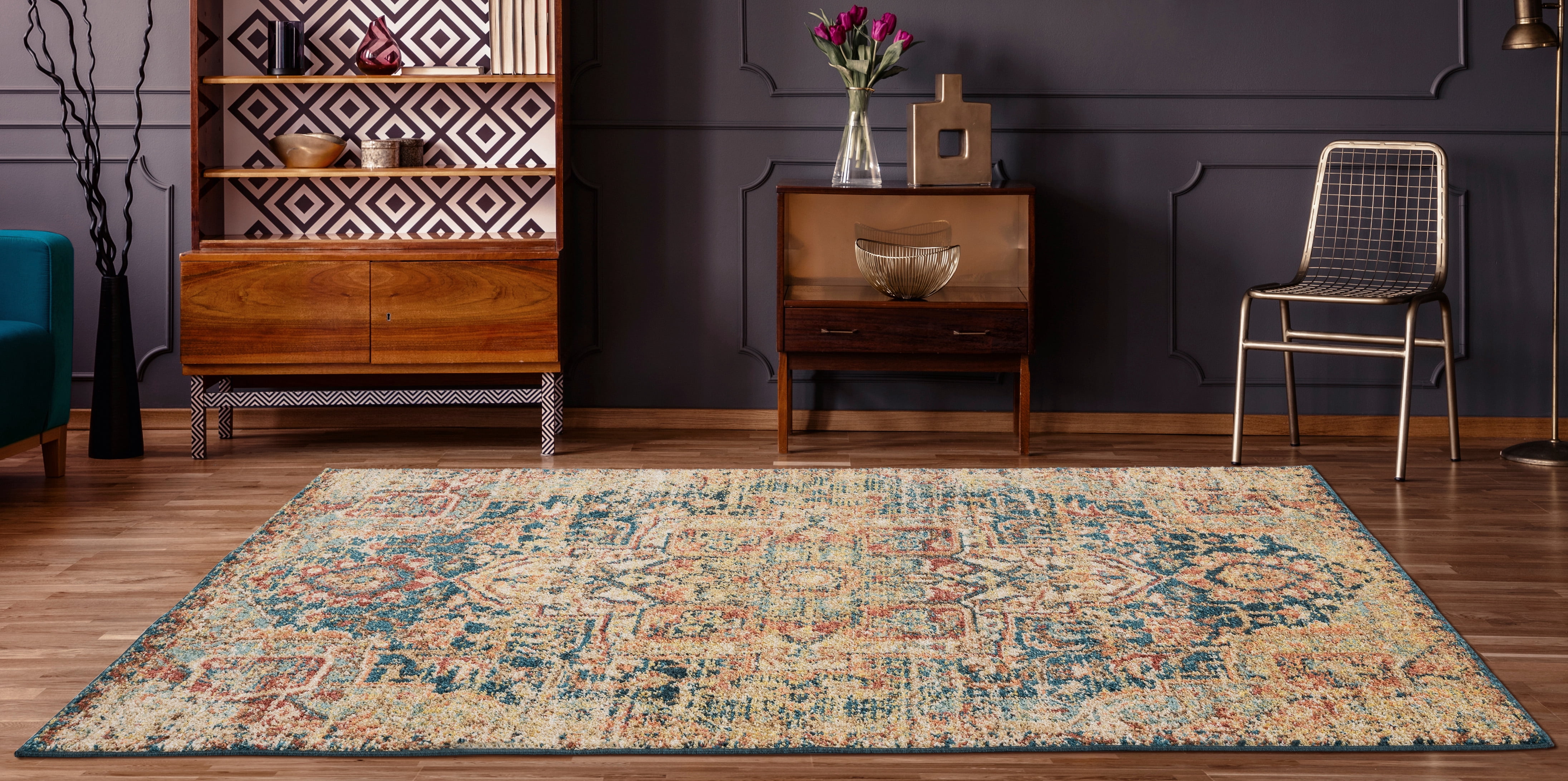 United Weavers Storybrooke Wellington Distressed Multi Woven Olefin/Frieze Area Rug or Runner