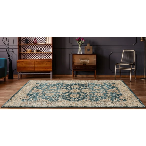 United Weavers Storybrooke Willow Oriental Cerulean Woven Olefin/Frieze Area Rug or Runner