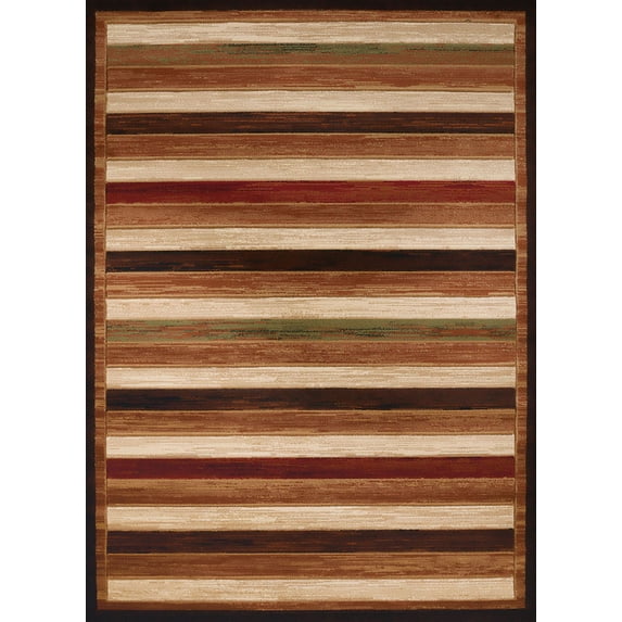 United Weavers Studio Area Rug 710-00450 Painted Deck Brown Planks Rows 7' 10" x 10' 6" Rectangle