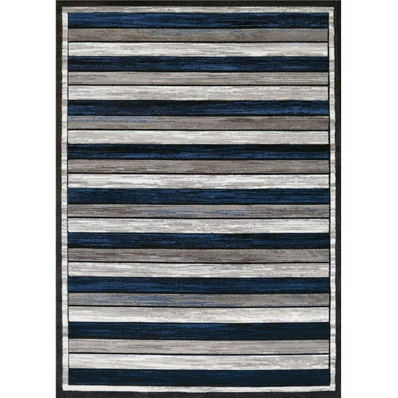 United Weavers Studio Area Rug 710-00461 Painted Deck Denim Blue Rows Bars 7' 10" x 10' 6" Rectangle
