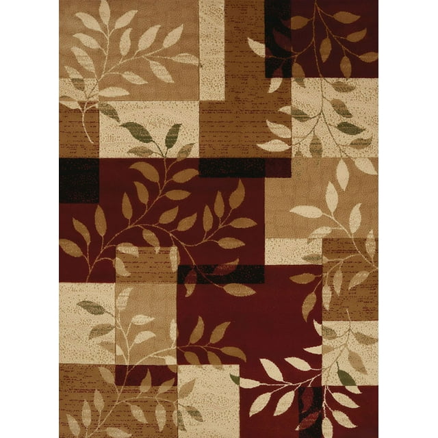 United Weavers Studio Area Rug 710-00834 Sapphire Burgundy Vines Blocks 1' 11" x 7' 4" Rectangle