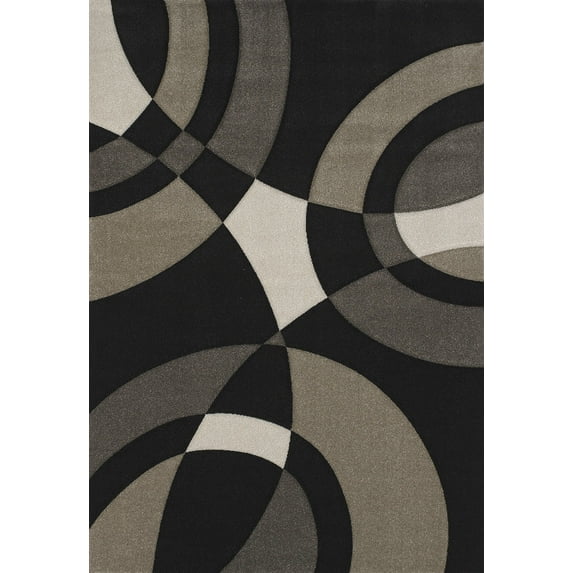 United Weavers Townshend Area Rug 401-02070 Smash Black Circles Curves