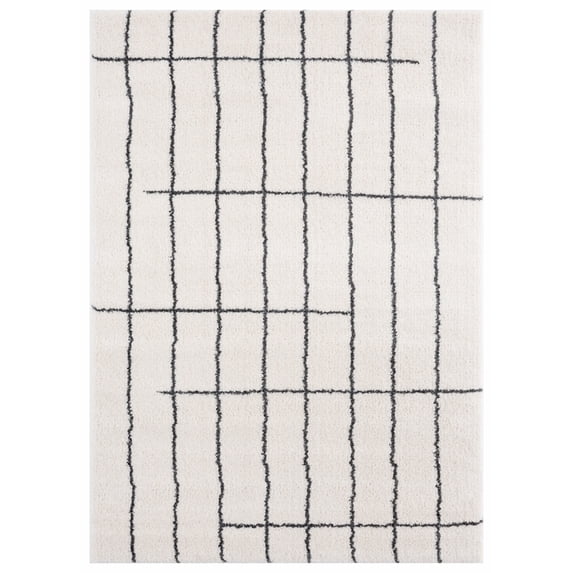 United Weavers Tranquility Area Rug 1840 20799 Concordia White Grate Blocks 2' 7" x 7' 2" Rectangle