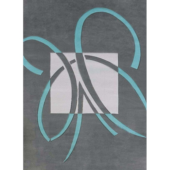 United Weavers of America Urban Galleries Collection Satin Rug, 5'3" x 7'2", Aqua