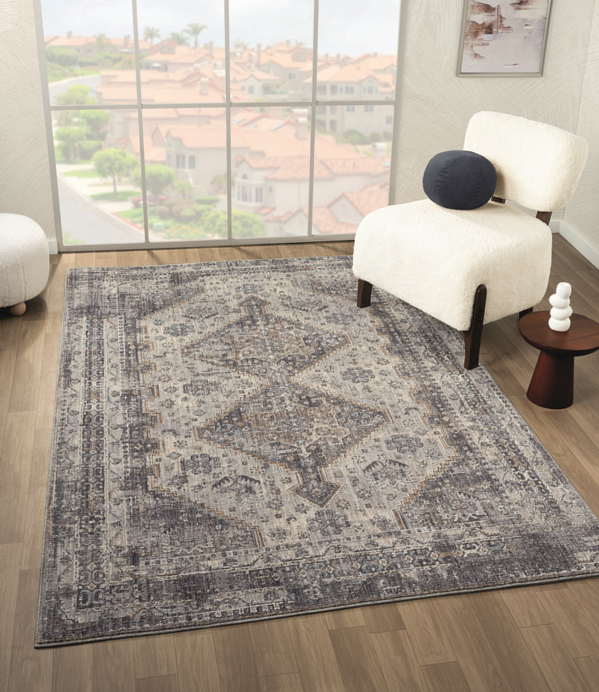 United Weavers Utopia Chester Oriental Border Area Rug, Blue, 12'6" x 15'