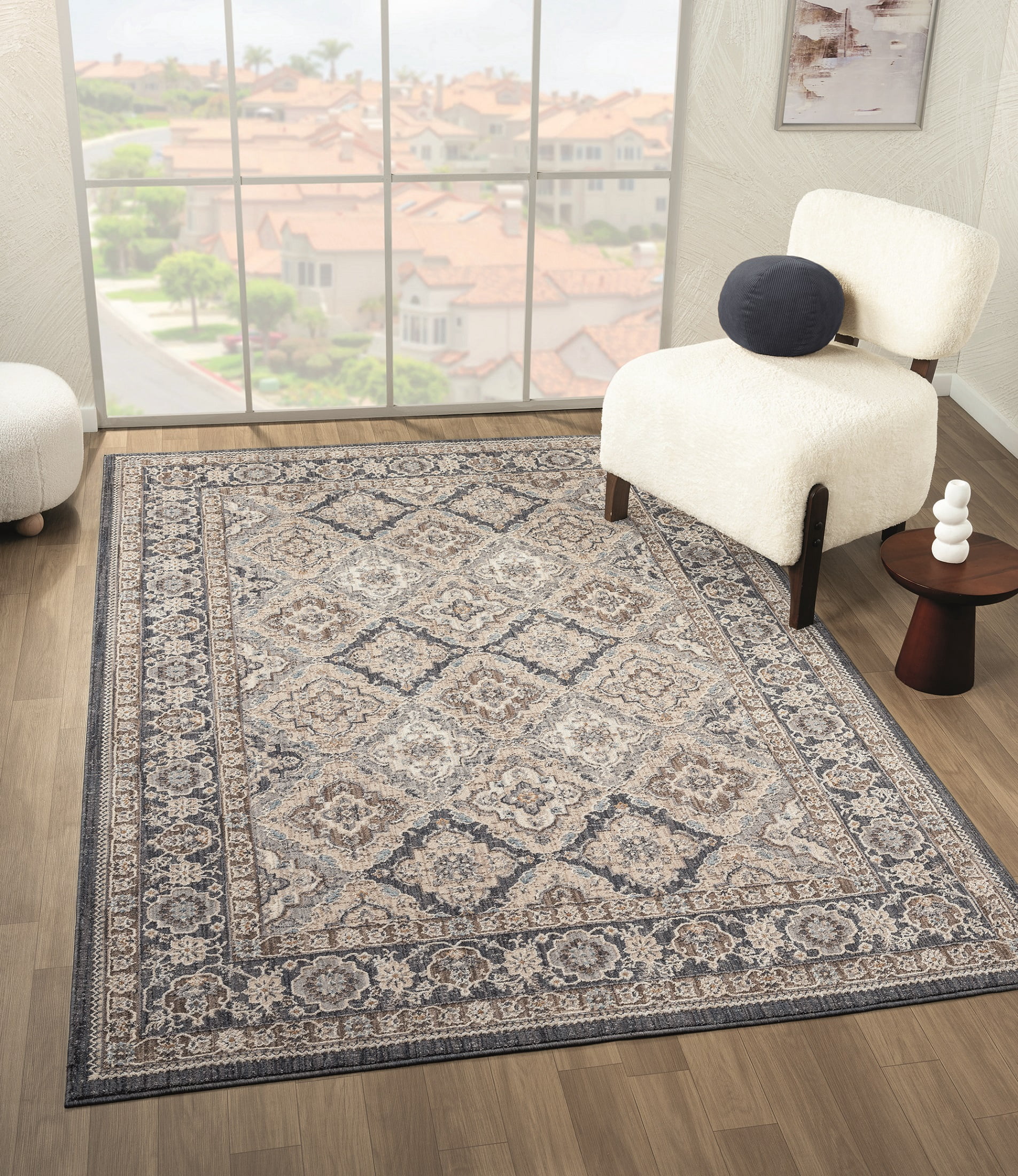 United Weavers Utopia Easton Oriental Border Runner Rug, Blue, 2'7" x 7'2"