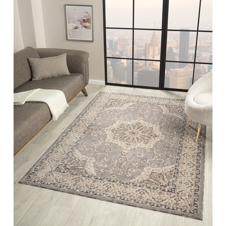 United Weavers Utopia Kerry Oriental Border Accent Rug, Grey, 1'10" x 3'