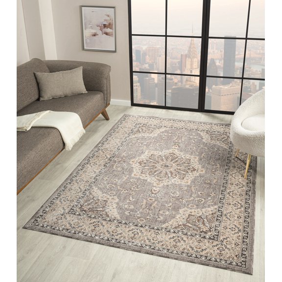 United Weavers Utopia Kerry Oriental Border Accent Rug, Grey, 1'10" x 3'