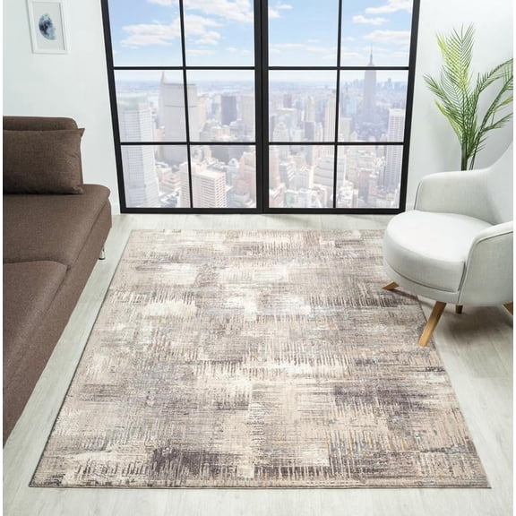 United Weavers Utopia Lorraine Contemporary Abstract Area Rug, Grey, 5'3" x 7'2"
