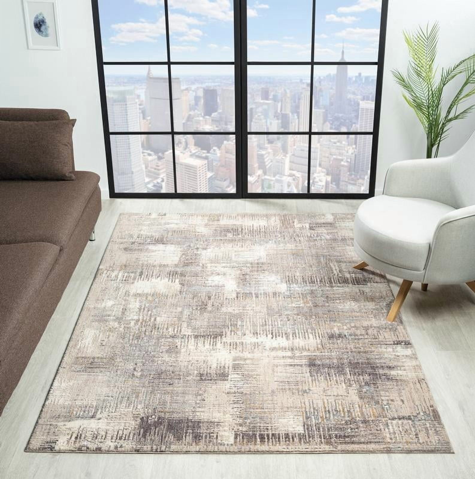 United Weavers Utopia Lorraine Contemporary Abstract Area Rug, Grey, 7'10" x 10'6"