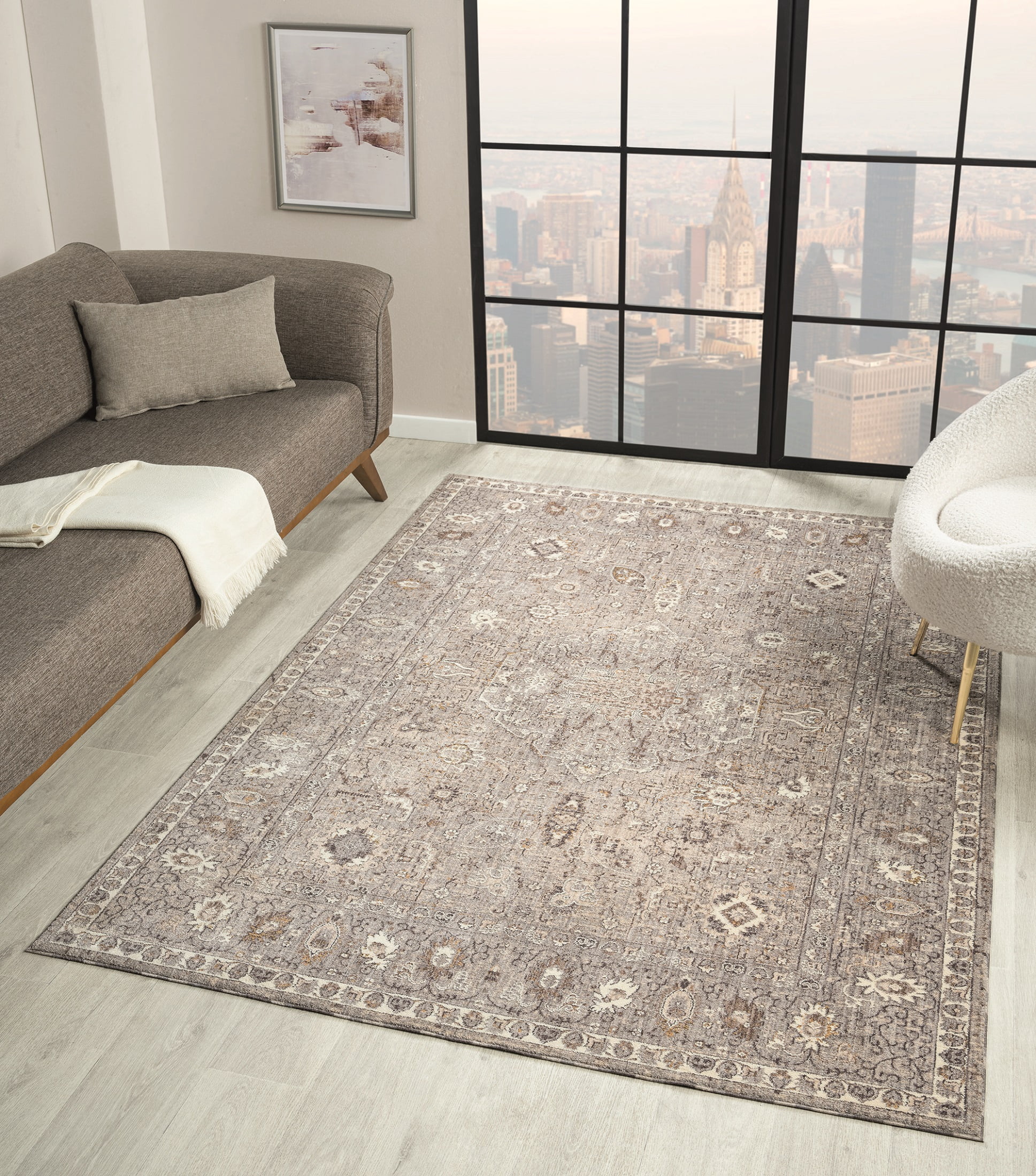 United Weavers Utopia Roseau Contemporary Abstract Area Rug, Grey, 7'10" x 10'6"