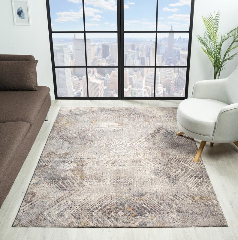 United Weavers Utopia Skye Contemporary Abstract Accent Rug, Grey, 1'10" x 3'
