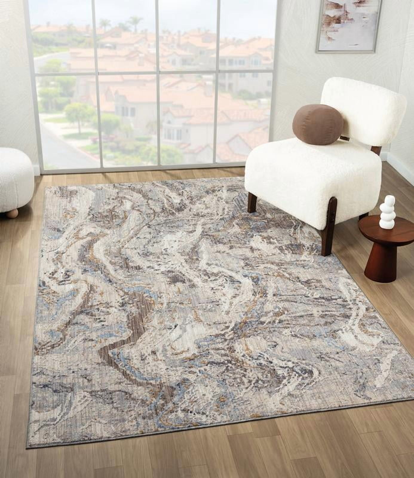 United Weavers Utopia Verona Contemporary Abstract Accent Rug, Blue, 1'10" x 3'