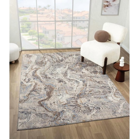 United Weavers Utopia Verona Contemporary Abstract Accent Rug, Blue, 1'10" x 3'