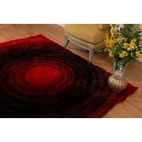 United Weavers Veria Borrisol Shag Geometric Accent Rug, Burnt Red, 1'10" X 3'