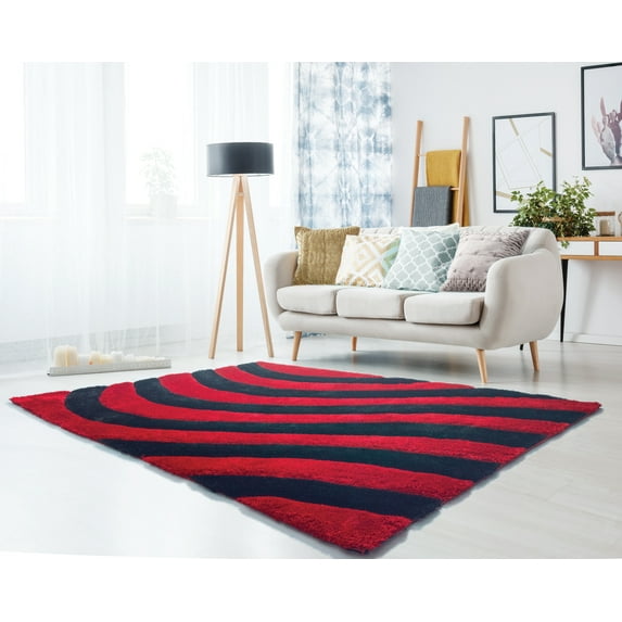 United Weavers Veria Thessa Shag Red Hand Carved Polyester Area Rug