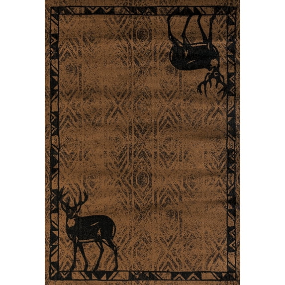 United Weavers Woodside Area Rug 712 30950 Deer Gaze Brown Elk Striped 1' 11" x 7' 2" Rectangle