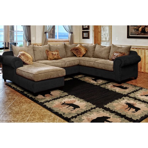 United Weavers Yalor Woodsman Boarder Lodge Black Polypropylene Area