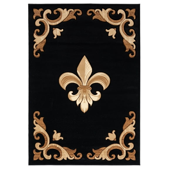 United Weavers Bristol Area Rug 2050 11770 Barnsley Black Scrolls Petals 2' 7" x  7' 4" Rectangle