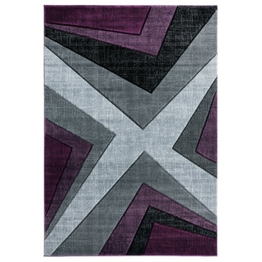United Weavers Bristol Area Rug 2050 10082 Zine Plum Blocks Cubes 2' 7" x  7' 4" Rectangle