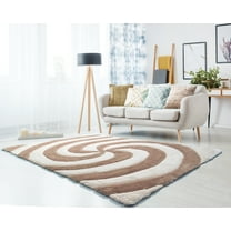 United Weavers of America Abstract Shag Contemporary Area Rugs, Beige