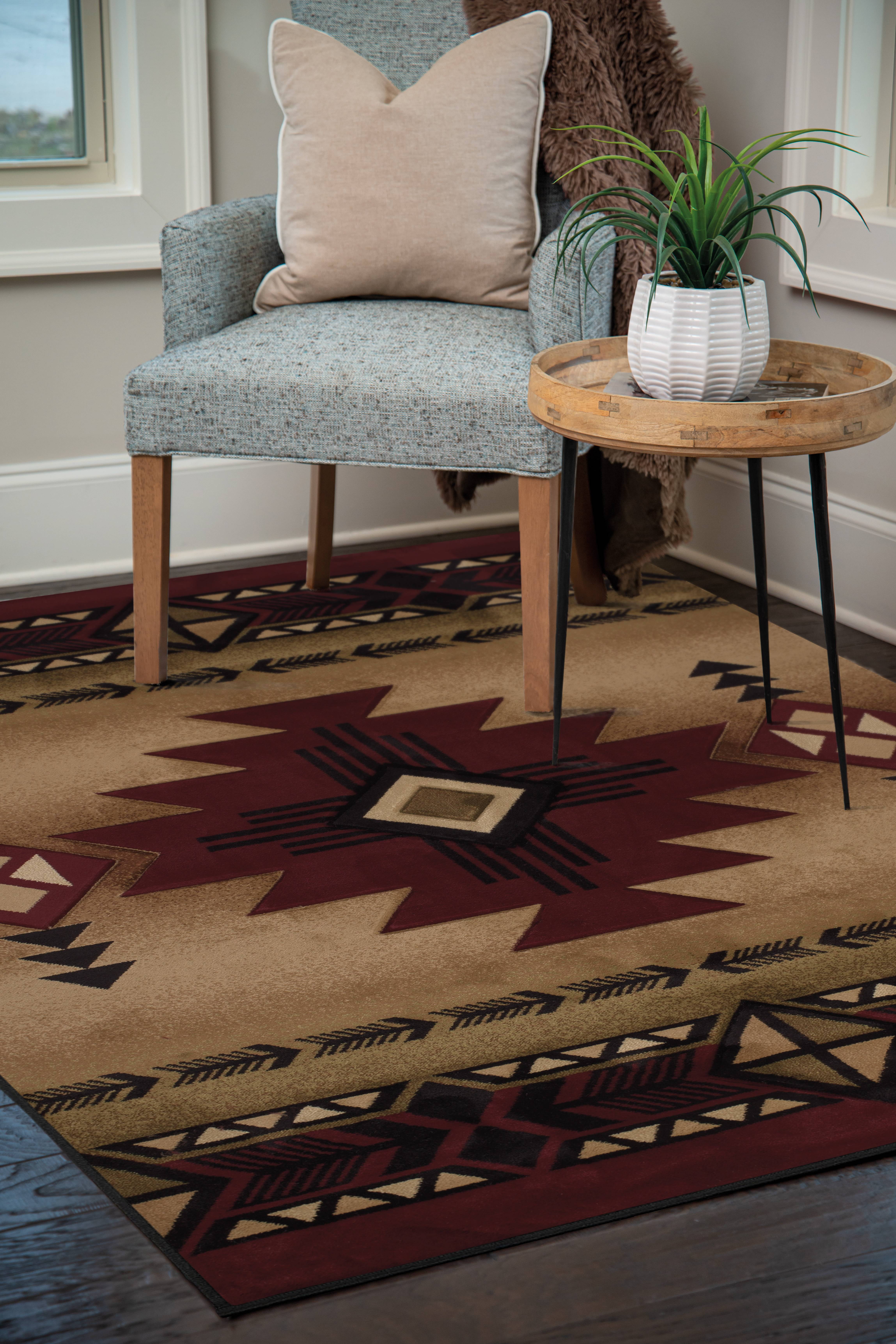 United Weavers of America Charlize Canyon Print Southwestern Area Rugs, Burgundy Red