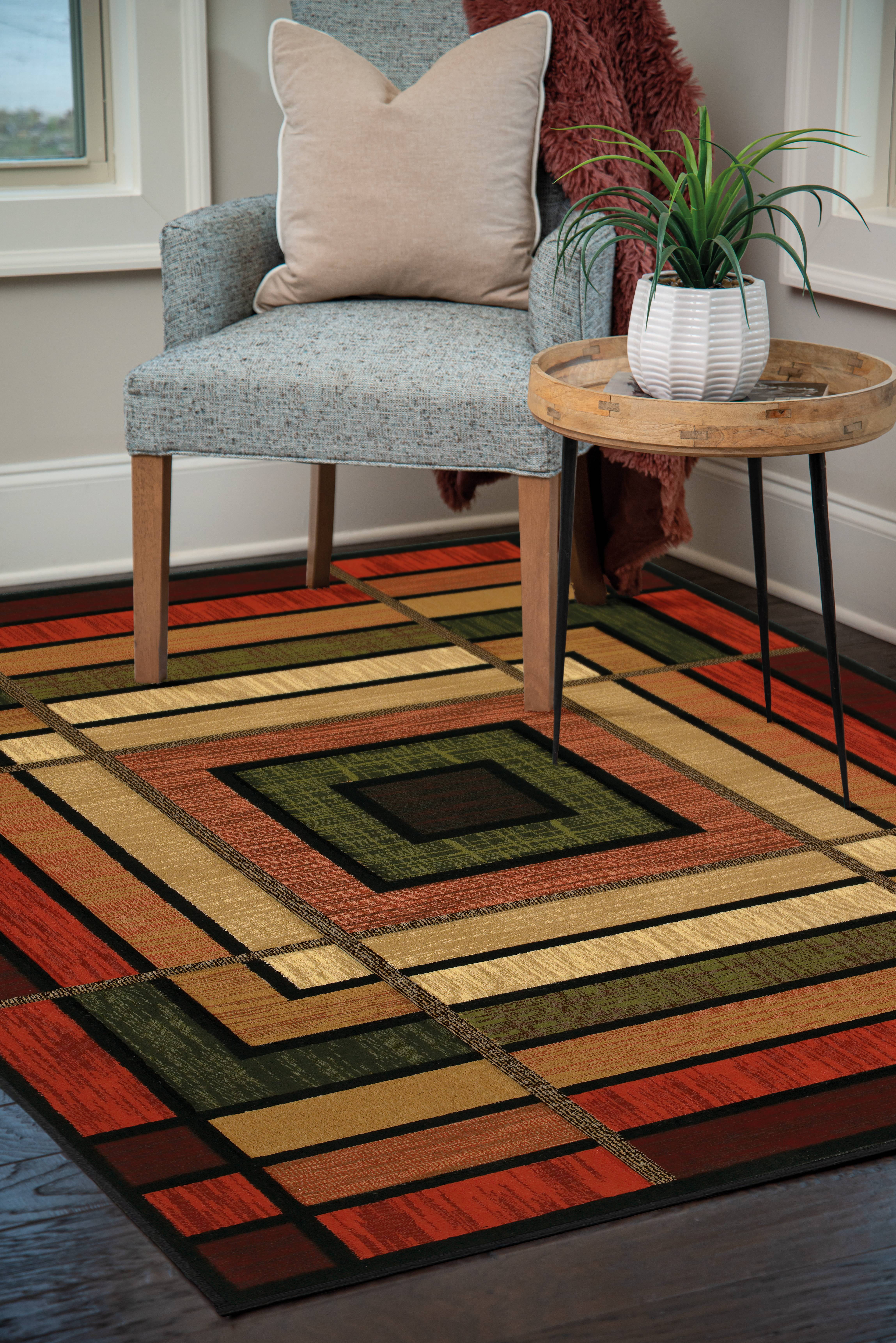 United Weavers of America Charlize Geometric Modern Area Rugs, Terracotta Orange