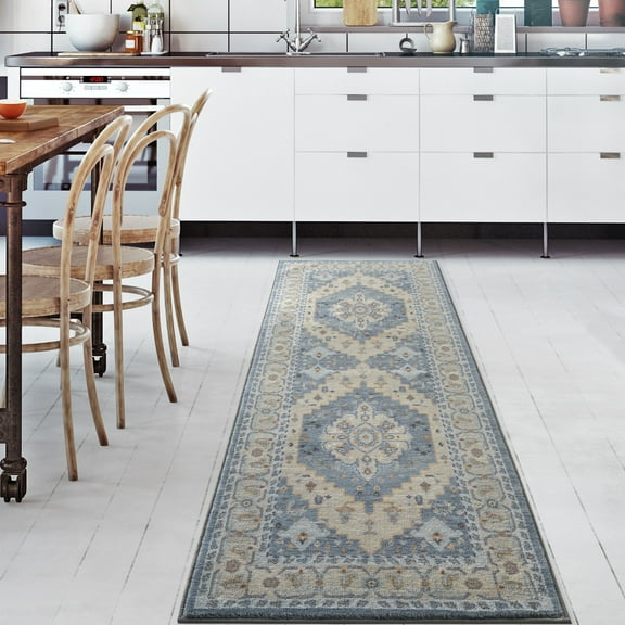 United Weavers of America Contemporary/Transitional Medallion Runner Rug, 31 in x 86 in