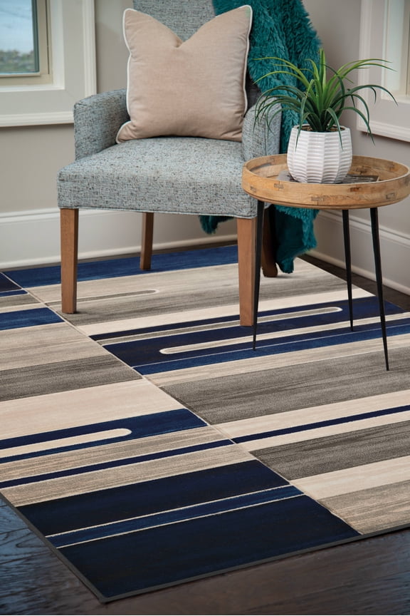 Geometric Modern Area Rugs, Off-White