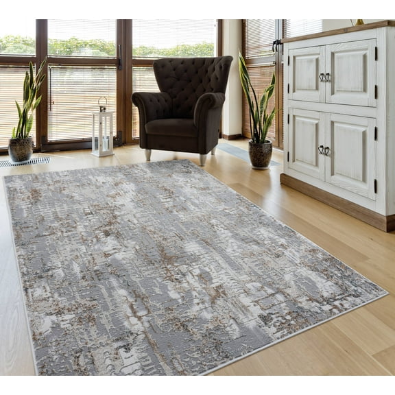 United Weavers of America Grey/Beige Abstract Accent Rug, 2' x 3'