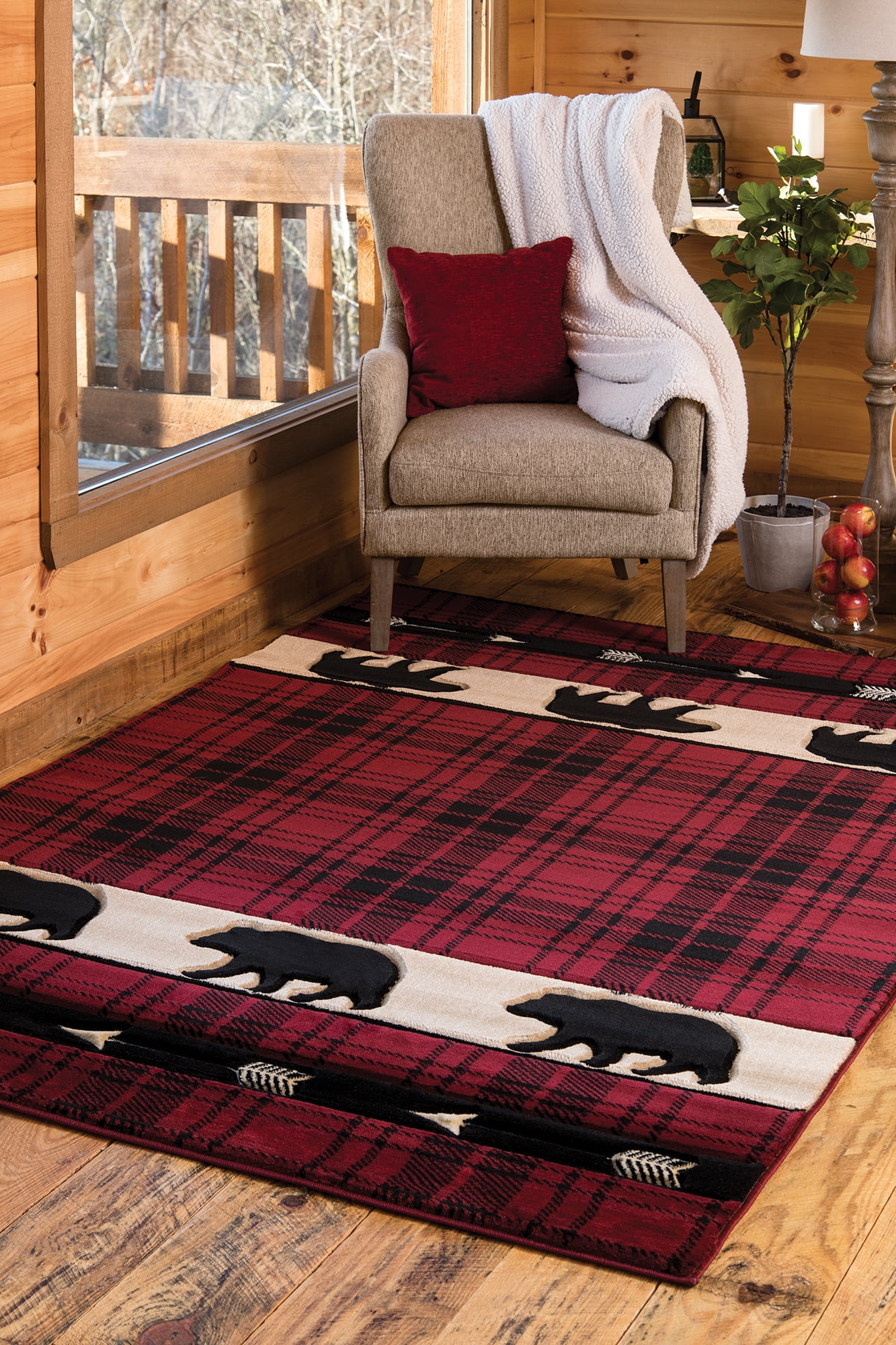 United Weavers of America Lodge Plaid Loomed Area Rug, 1.83' x 2.67'