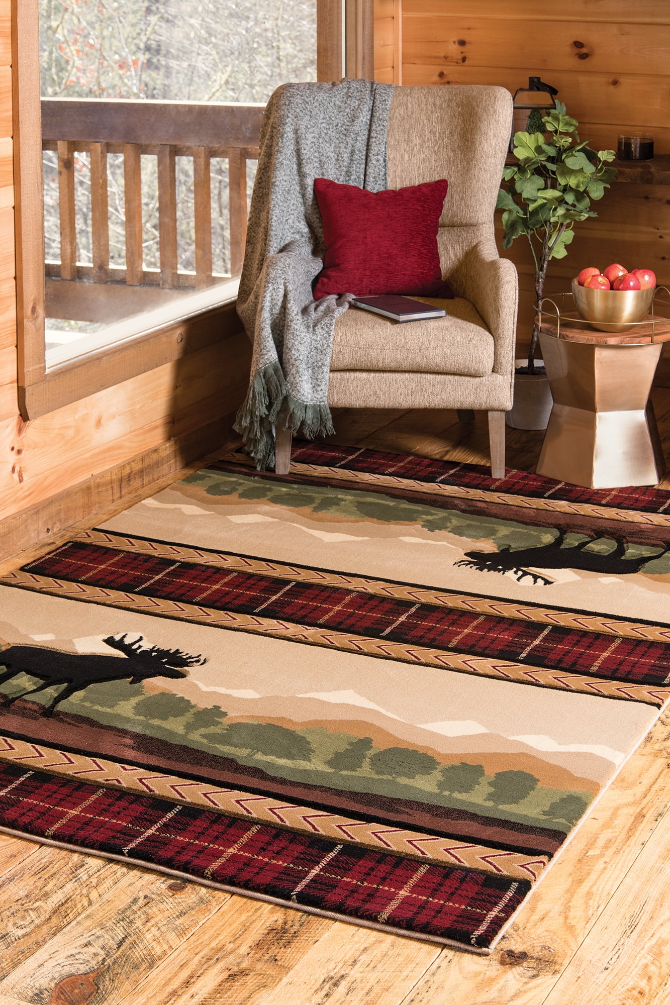 United Weavers of America Lodge Plaid Loomed Area Rug, 7.83' x 10'