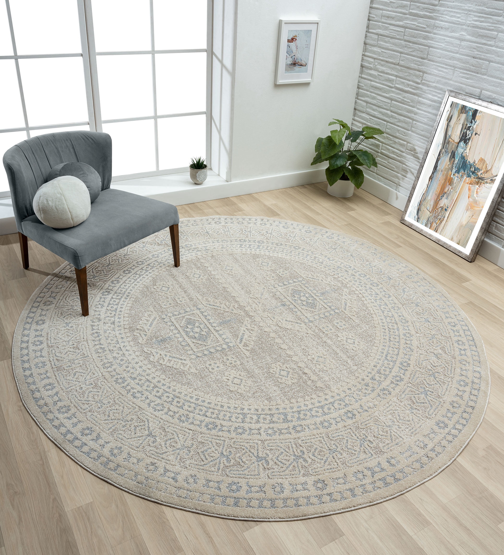 United Weavers of America Milana Border Area Rugs, 7' 11" x 7' 11"