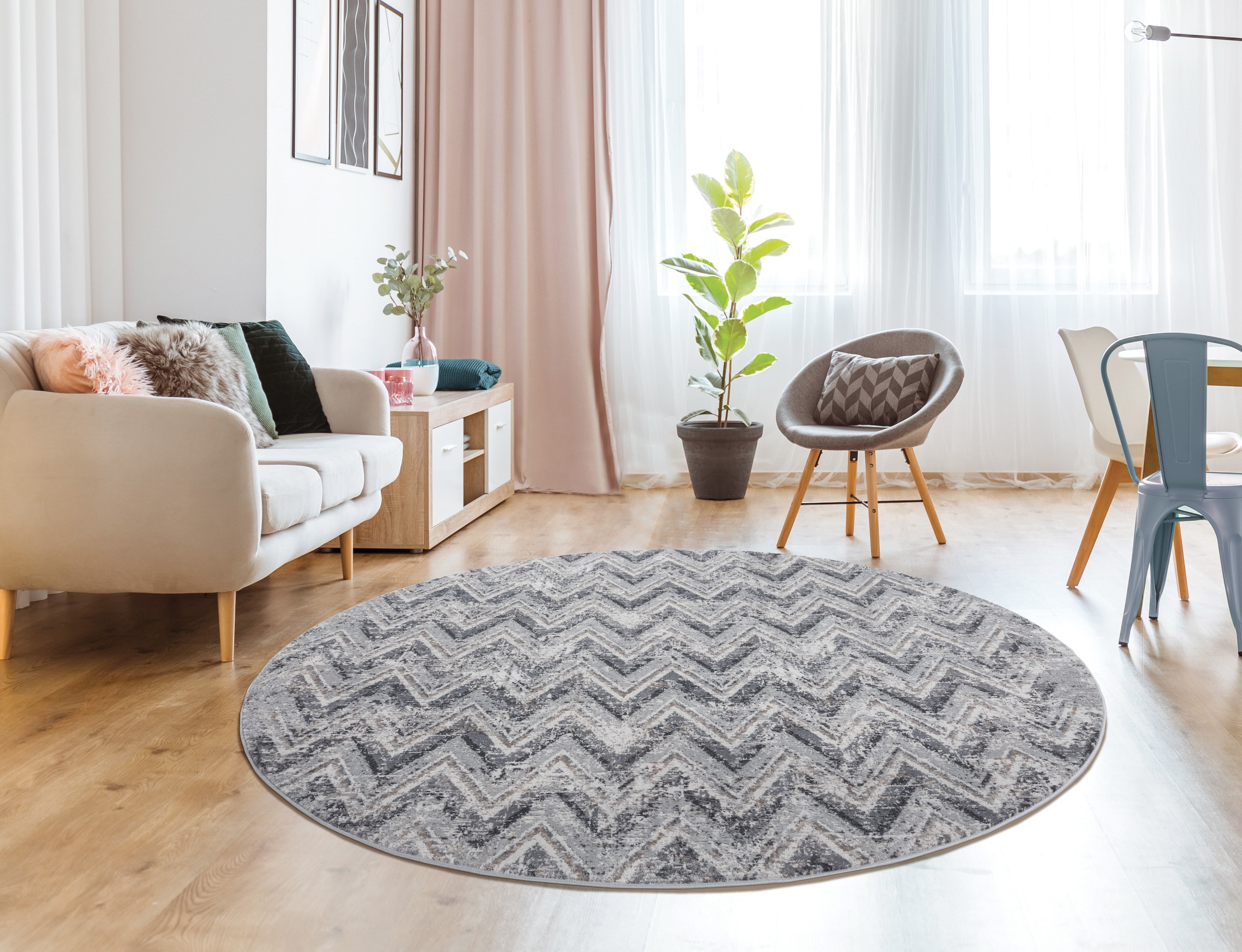 United Weavers of America Modern, Transitional Chevron Area Rug, 7.83' x 7.83'