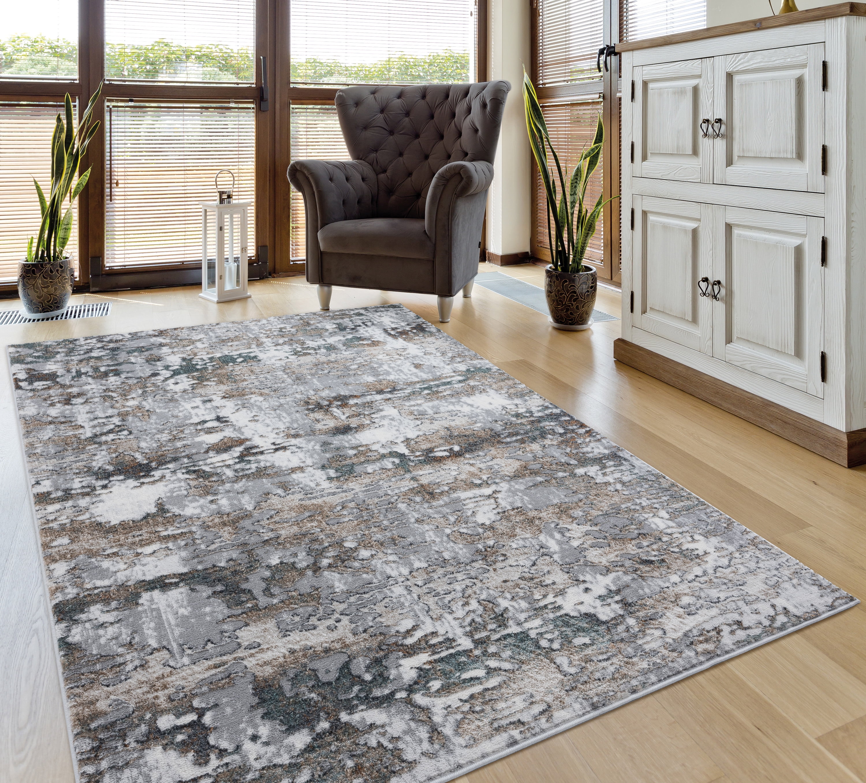 United Weavers of America Symphony Runner Abstract Modern Runner Rug